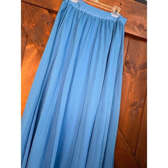 Ebossy womens small blue flowy maxi skirt - Picture 2 of 5